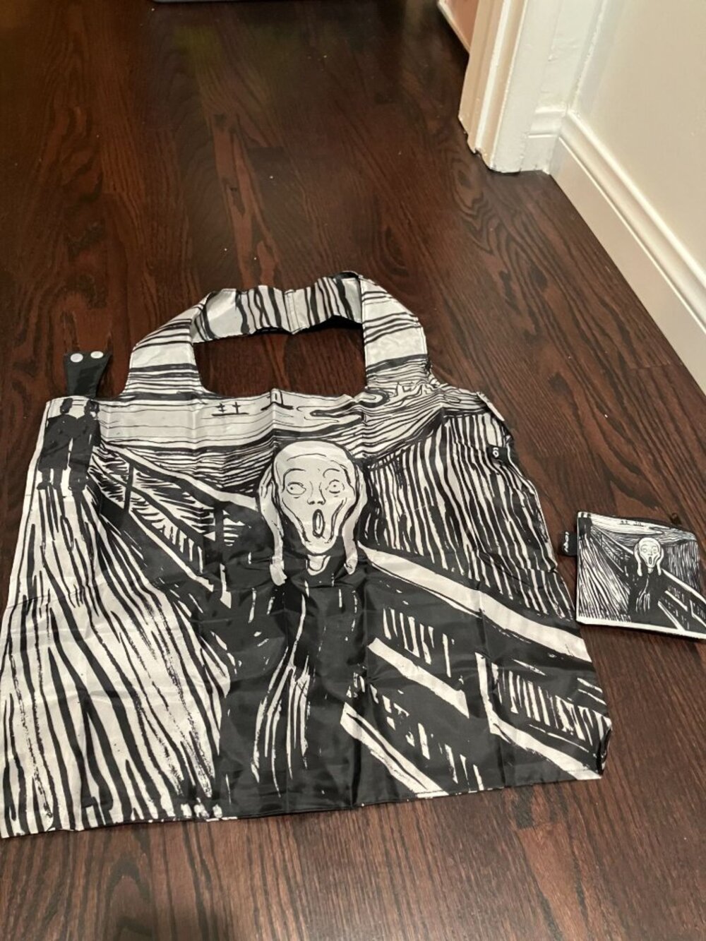 LOQI Museum Collection Reusable Tote Bag Edvard Munch The Scream Black & White